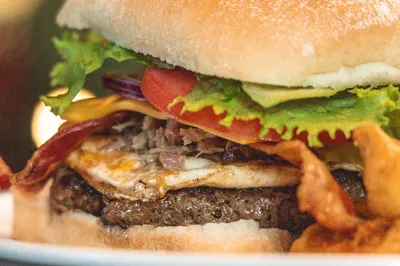 close up of angus burger